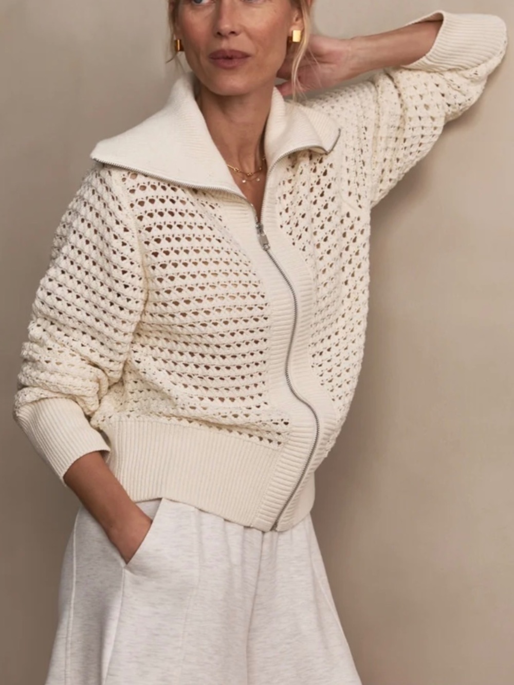 Women's Varley Eloise Zip-Through Knit, Sz M